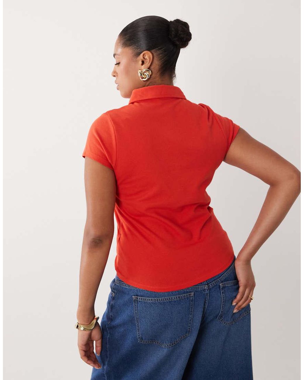 ASOS Red Asos Design Curve Picquot Shrunken Polo