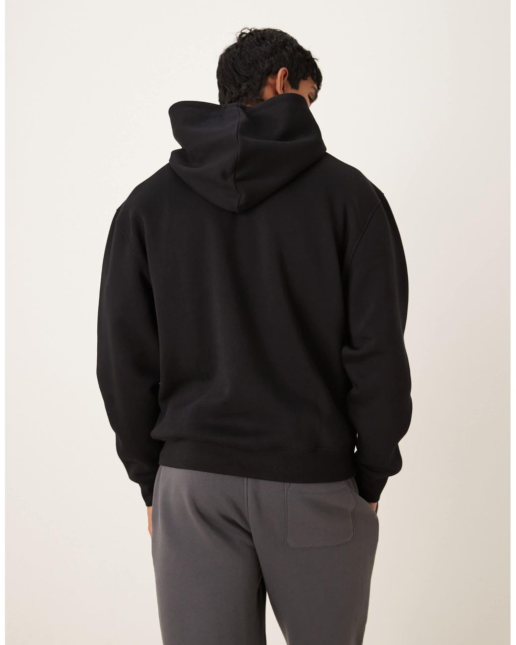 ASOS Black Essentials Relaxed Fit Hoodie for men