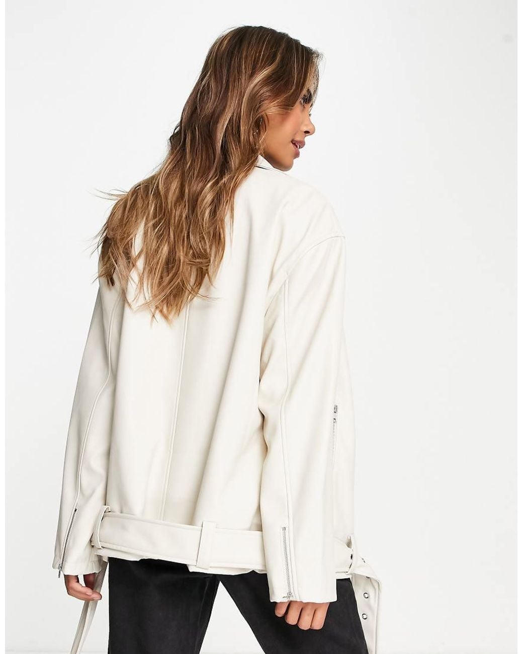 ASOS White Ultimate Faux Leather Biker Jacket