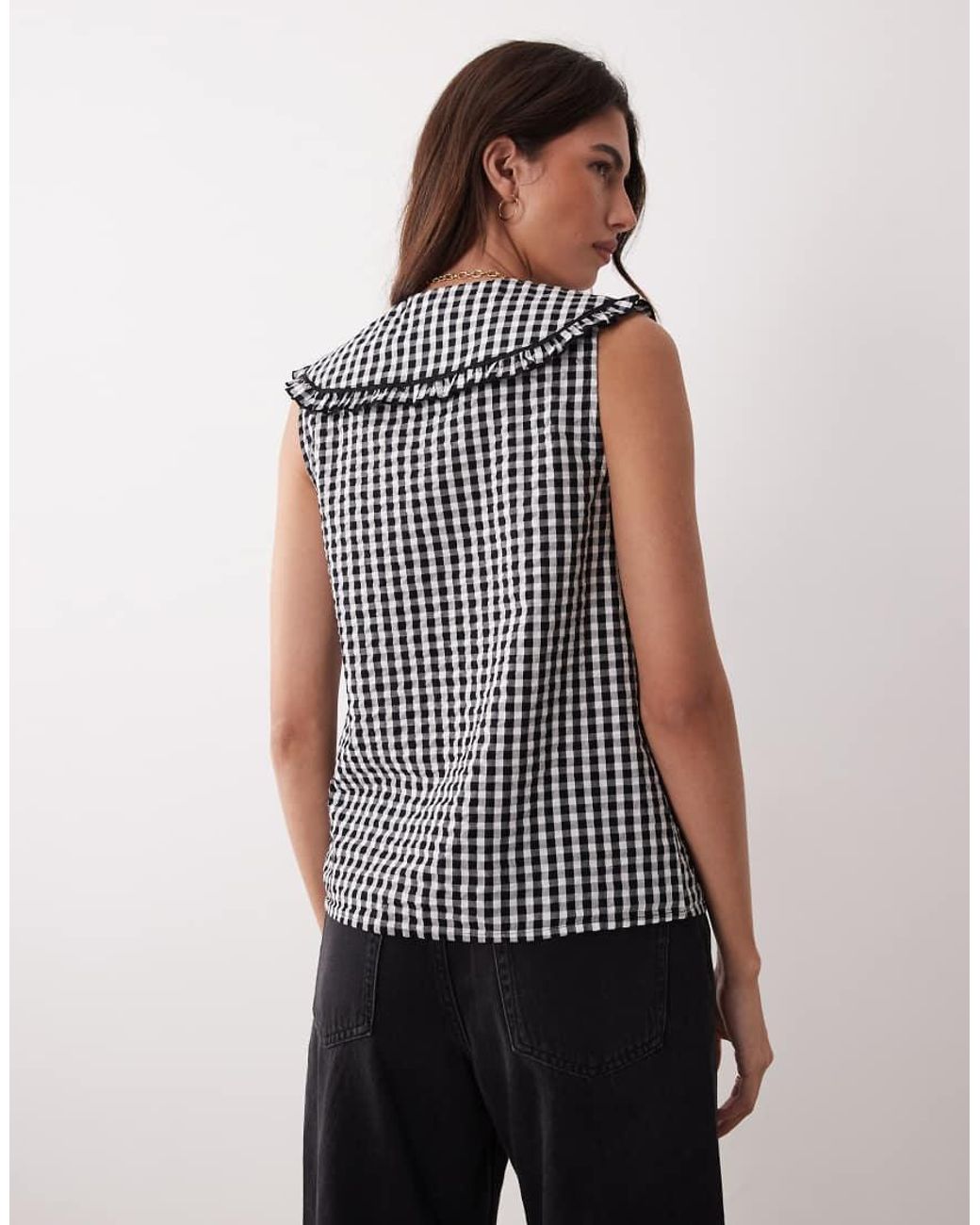 Nobody's Child Black Blair Blouse With Ruffle Trim Collar