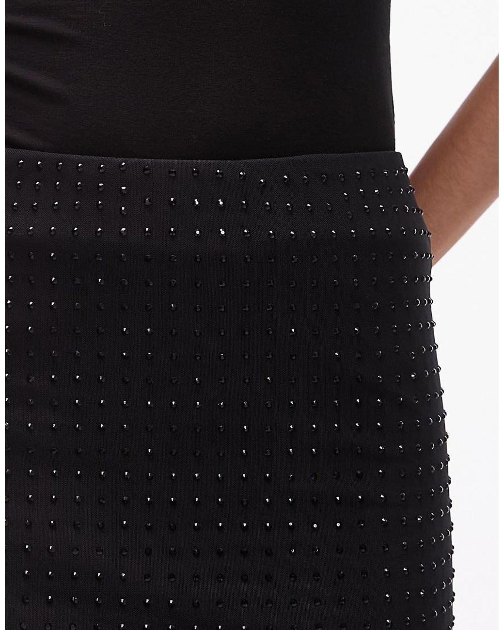 ASOS Black Hot Fix Mesh Mini Skirt