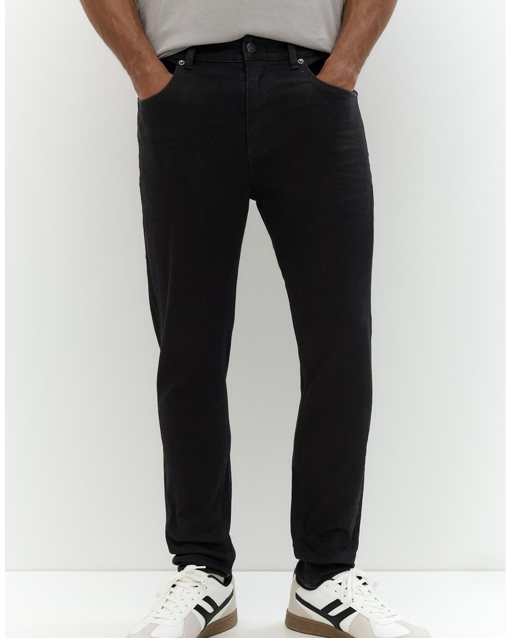 Pull&Bear – eng geschnittene basic-jeans in Gray für Herren