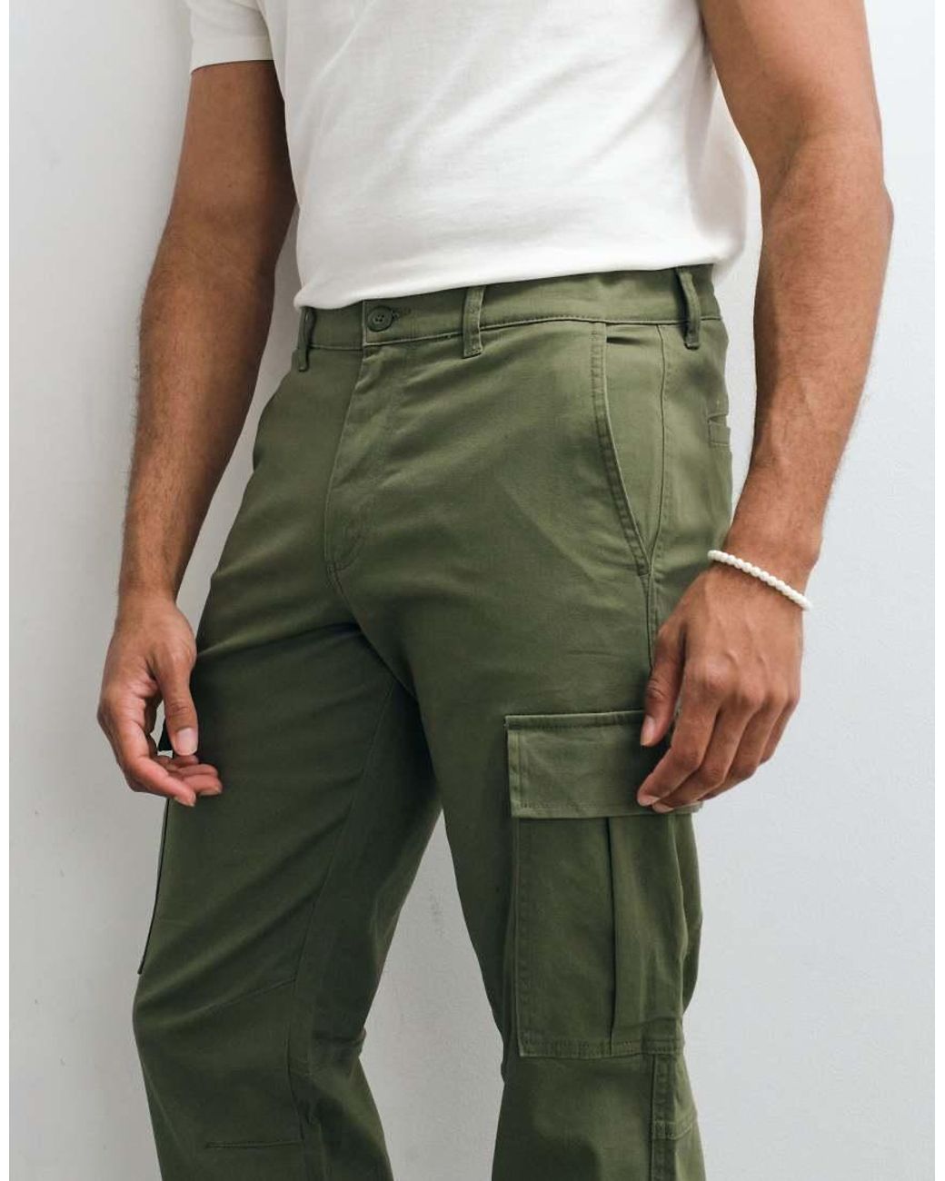Jack & Jones Green Straight Cargo Trousers for men