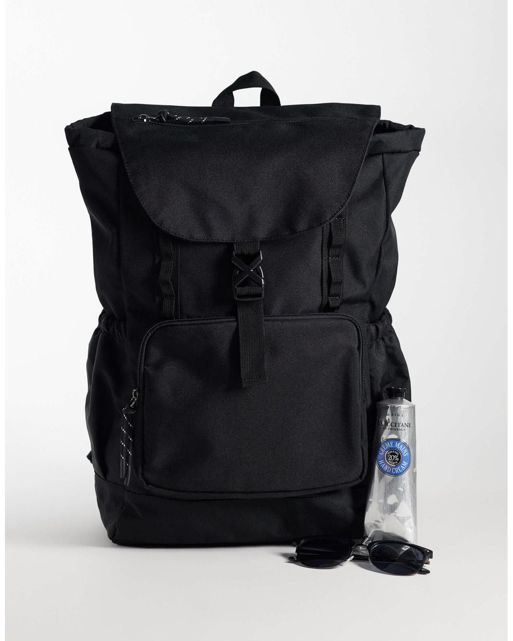 ASOS Black Multi-Pocket Backpack for men