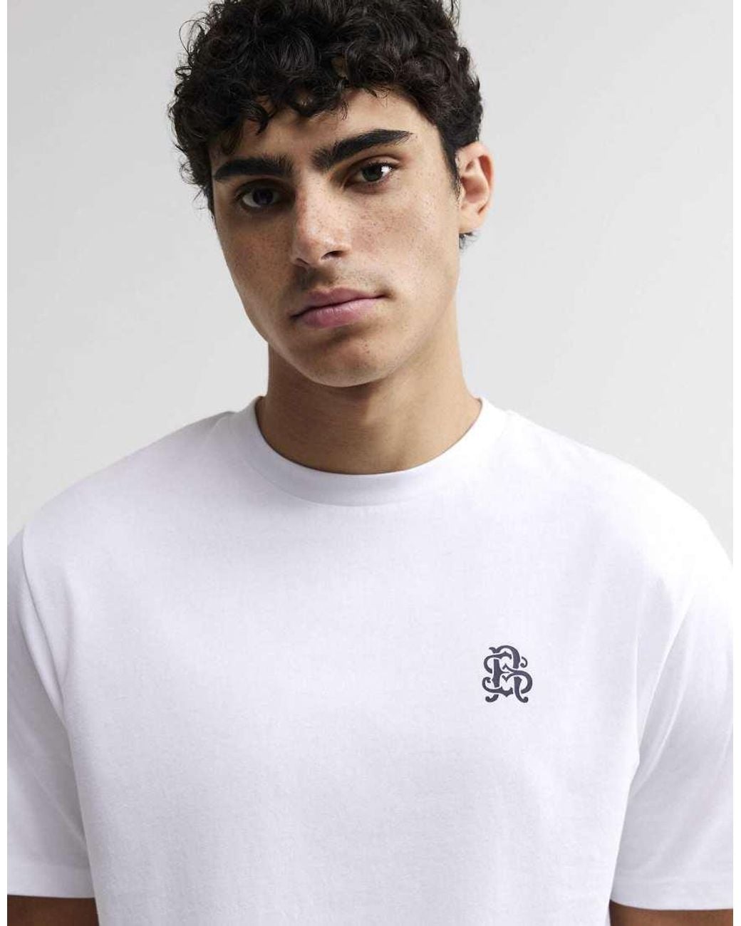 River Island White Cotton Check Trousers Loungewear Set for men