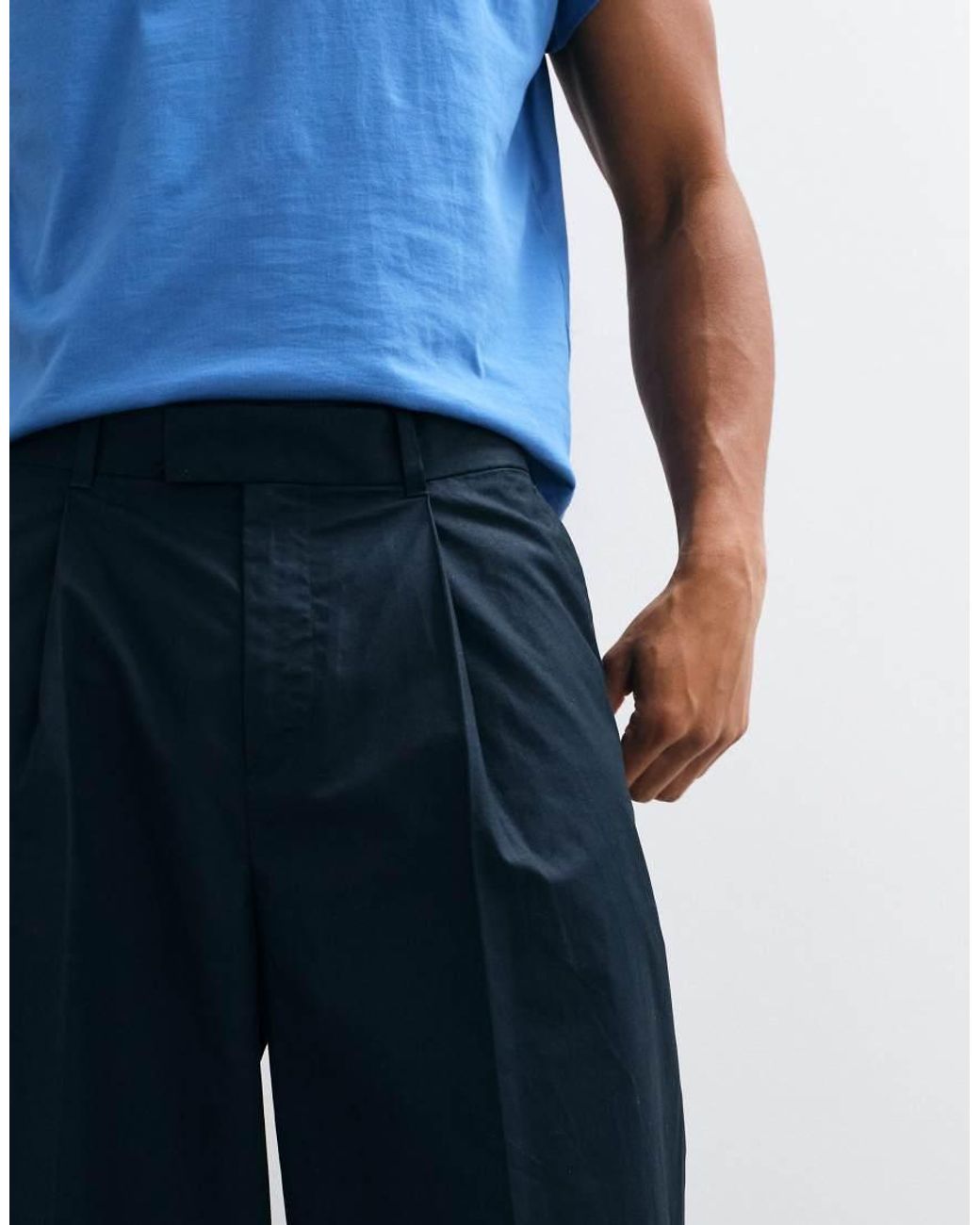 Weekday Blue Barrel Leg Chino Pants for men