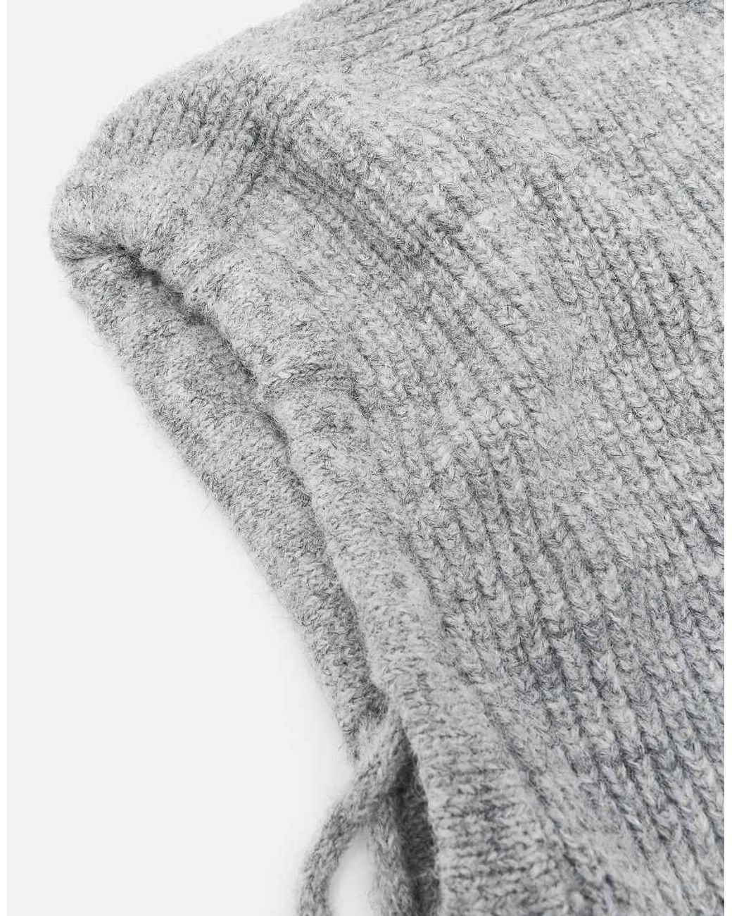Pull&Bear Gray Ribbed Knit Balaclava