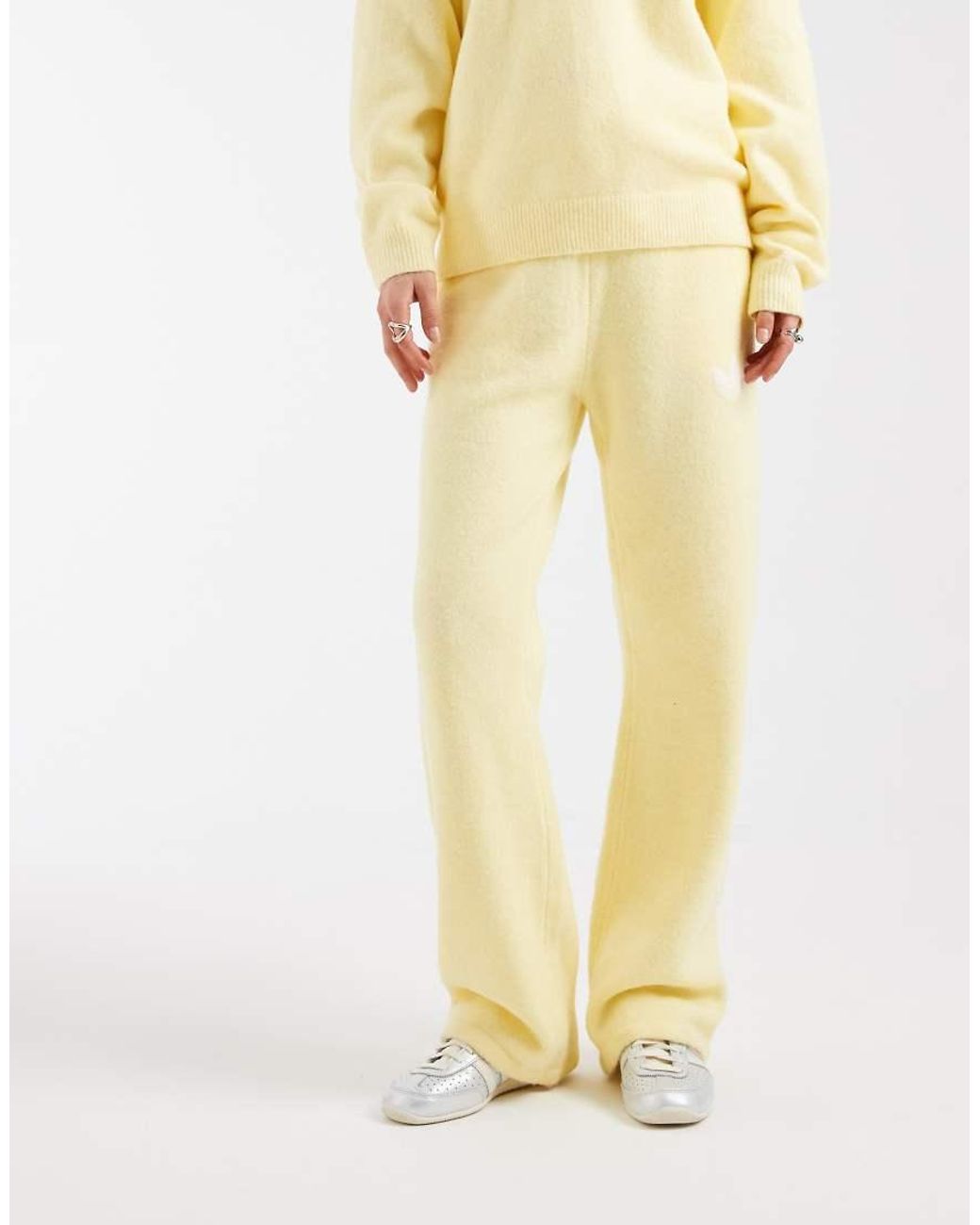 Adidas Originals Yellow Knitted Wide Leg Track Pants