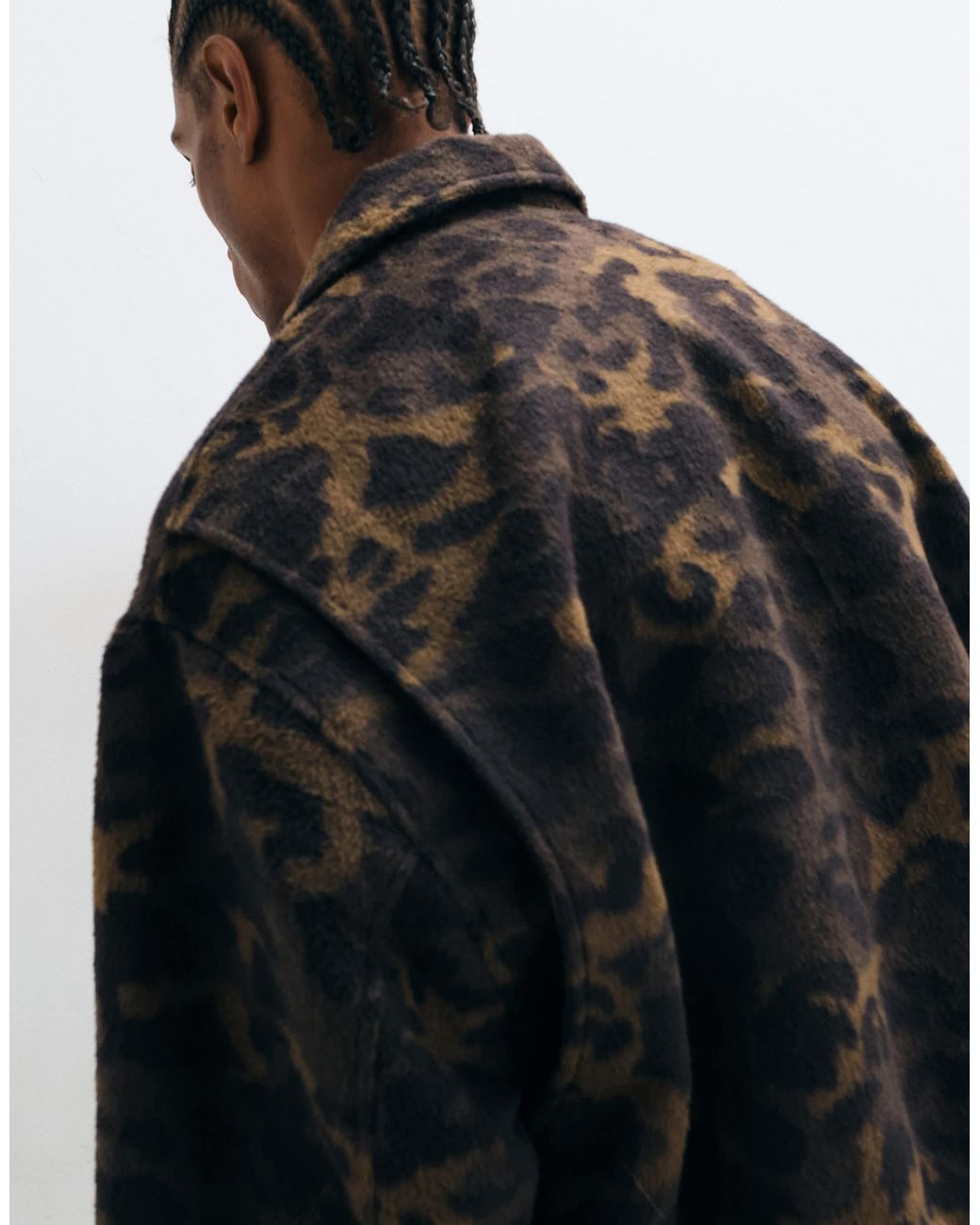 Bomber oversize léopard ASOS pour homme en coloris Black