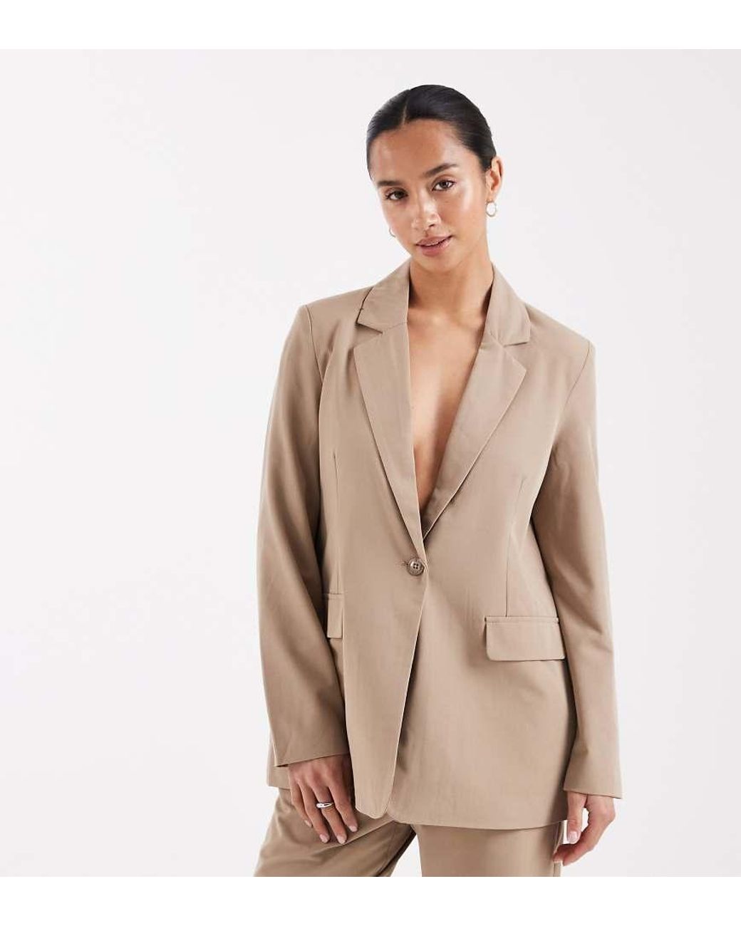 Vero Moda Natural Loose Fit Tailored Blazer