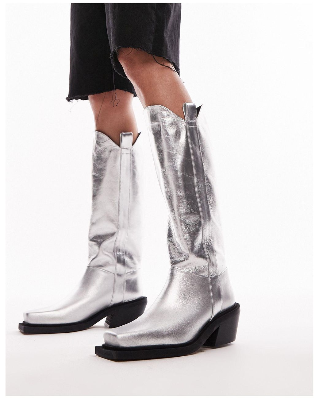 White cowboy cheap boots topshop