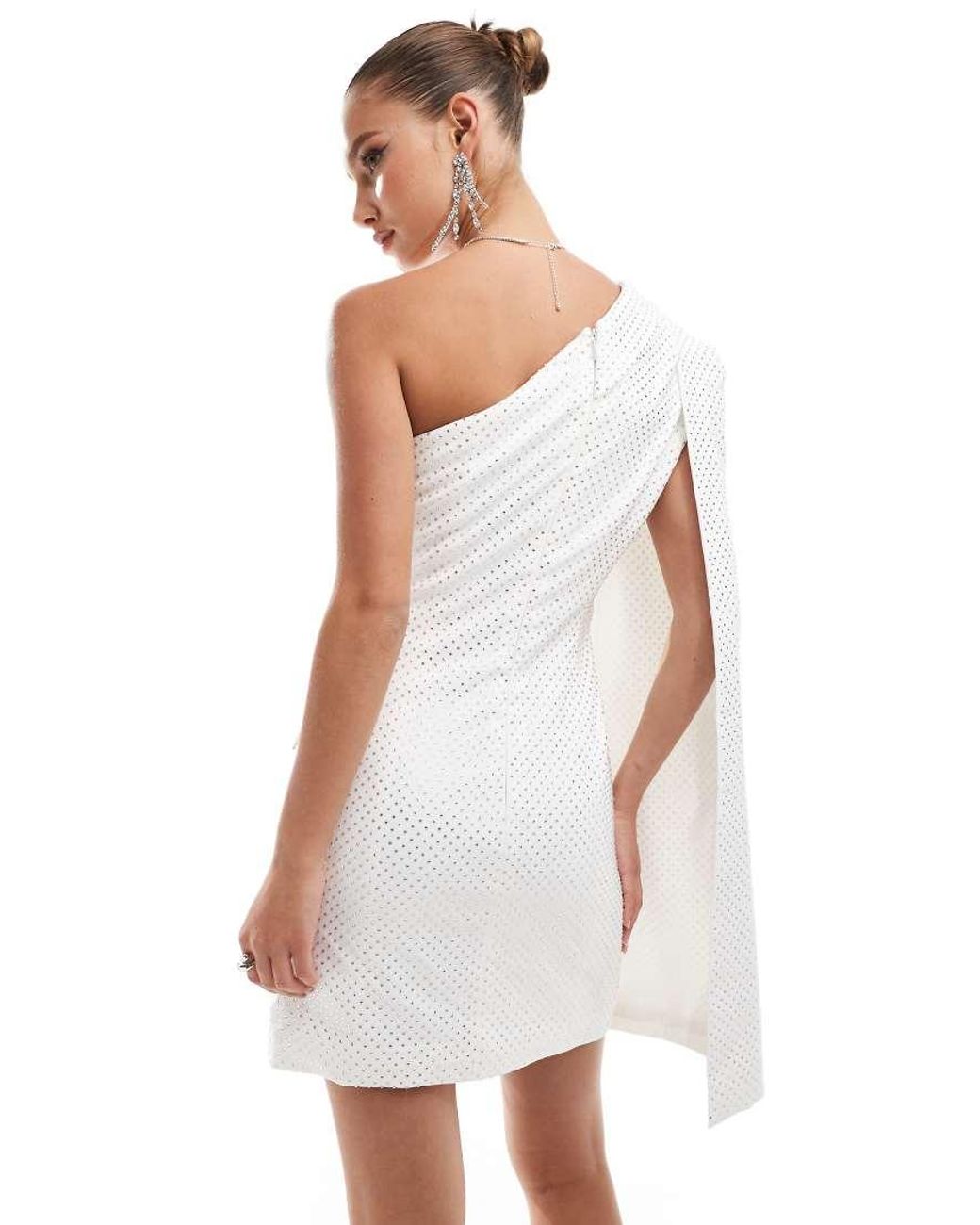 lavish alice one shoulder cape midi dress Lavish Alice White One Shoulder Dress One Shoulder Cape Midi Dress Buy Lavish Alice One Shoulder