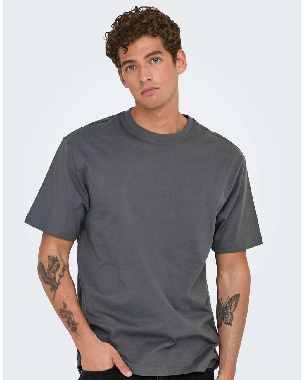 Only & Sons Blue Relaxed Fit T-shirt for men