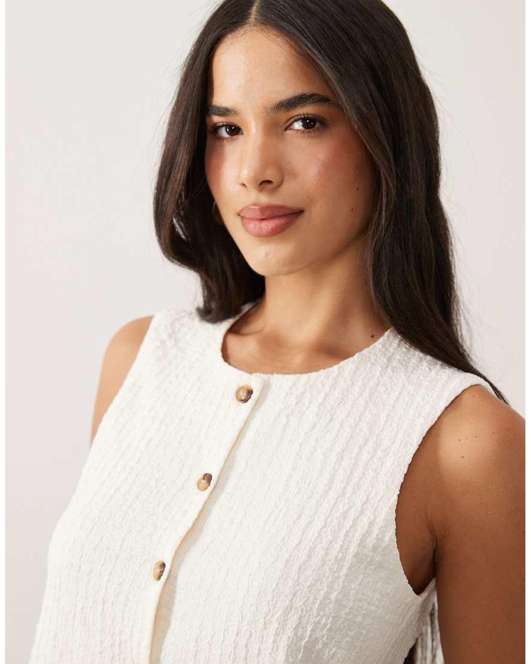 Jdy Natural Textured Waistcoat Co-ord