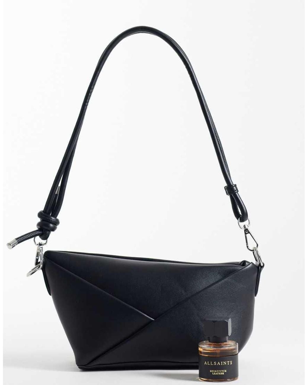 Glamorous Black Folded Detail Cross Body Bag