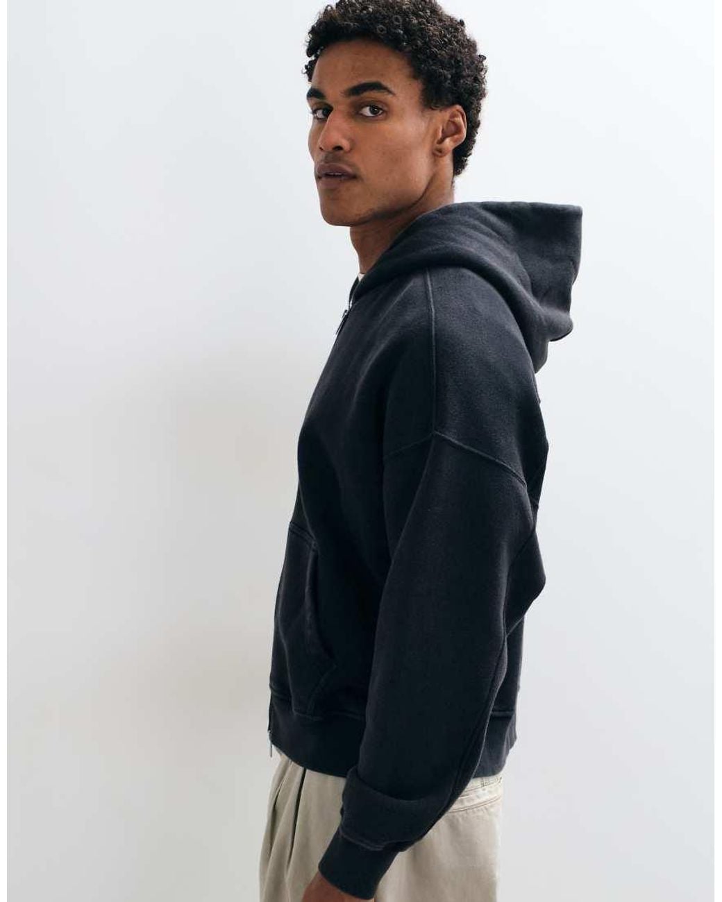 Abercrombie & Fitch Blue Essential Zip Up Hoodie for men