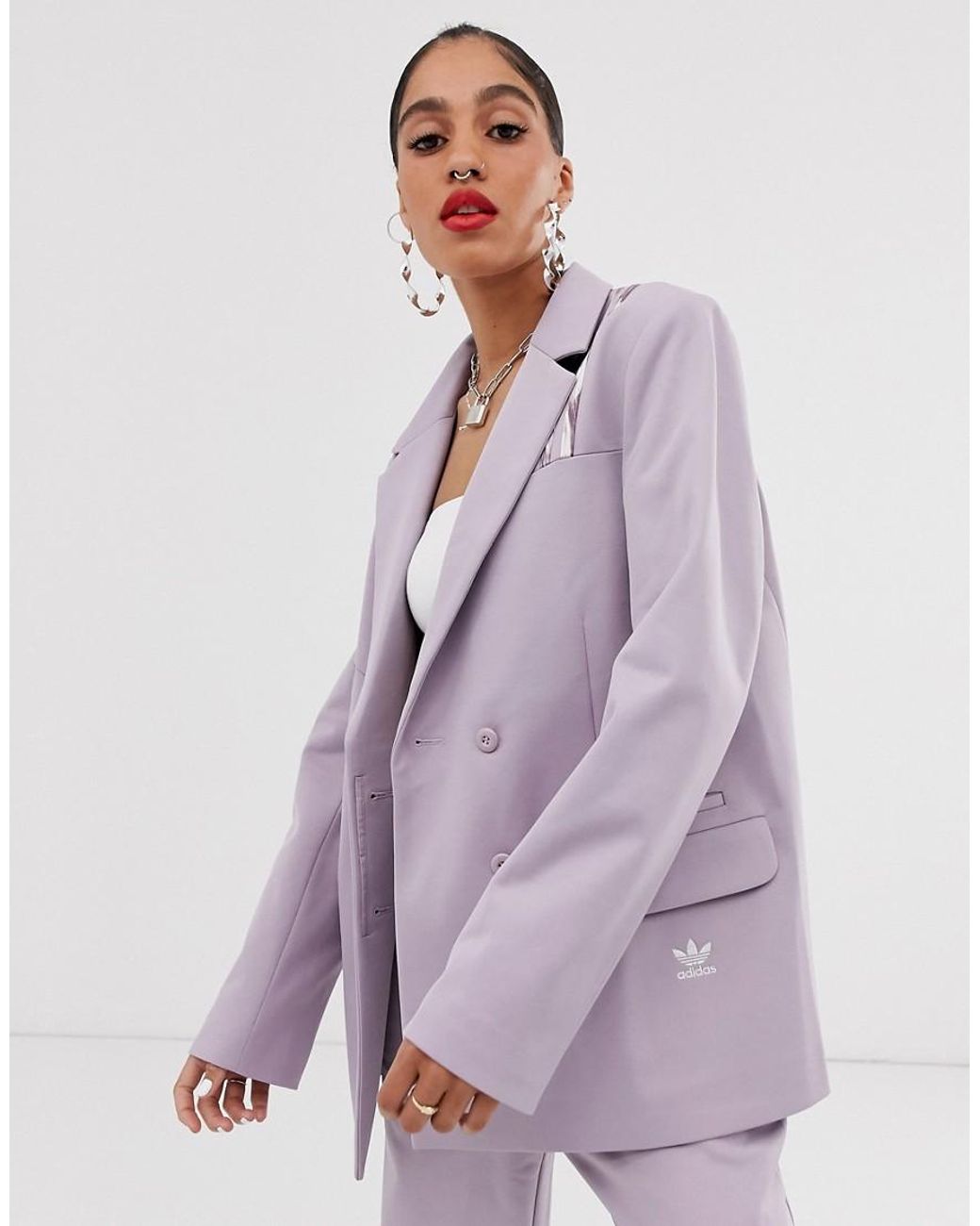 adidas Originals X Danielle Cathari Deconstructed Blazer In Soft Vision in  Purple | Lyst