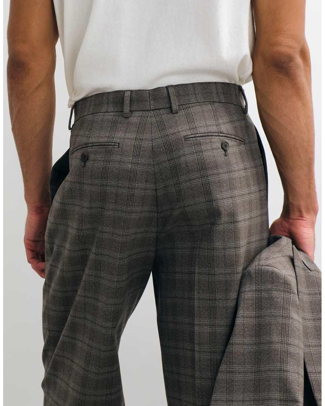 ASOS Gray Oversized Tapered Suit Trouser for men