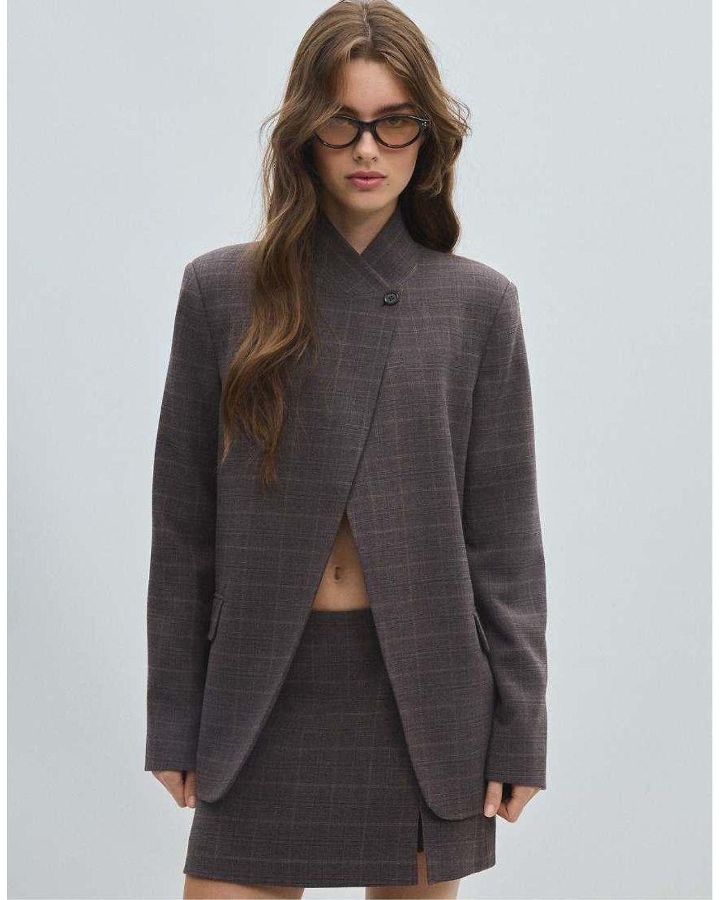Stradivarius Multicolor Asymmetric Fitted Blazer