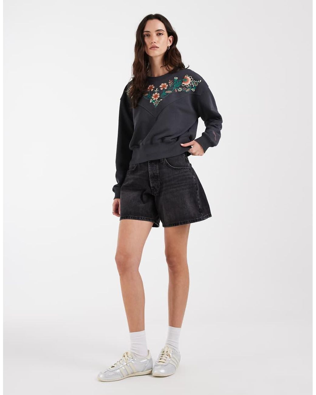 Wrangler Gray Embroidered Sweater