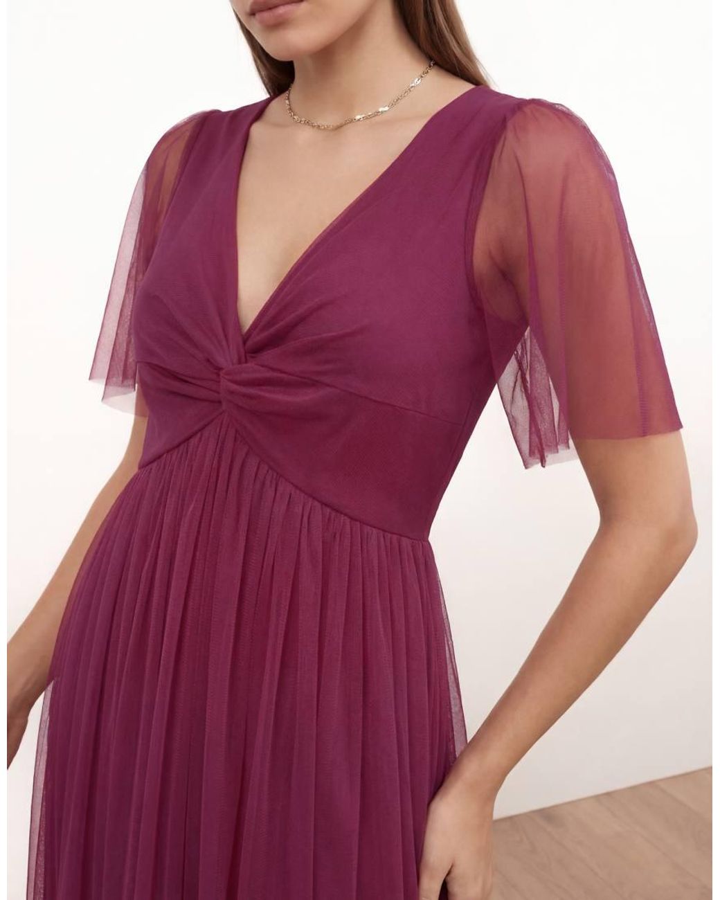 ANAYA Pink Twist Detail Maxi Dress