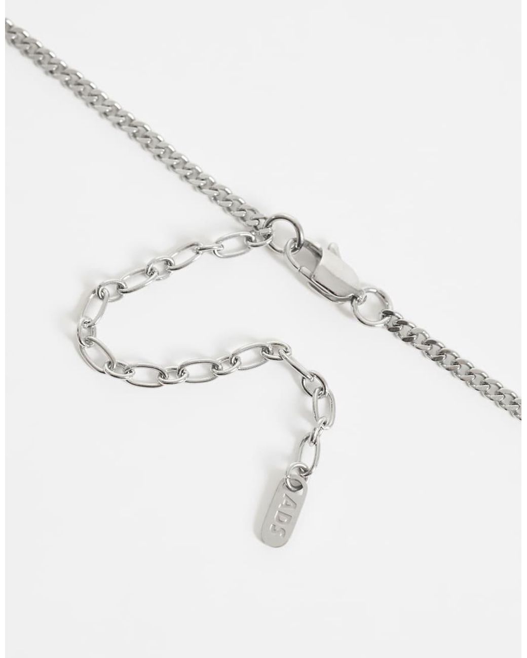 ASOS White Waterproof Stainless Steel Rose Centre Cross Pendant Necklace for men