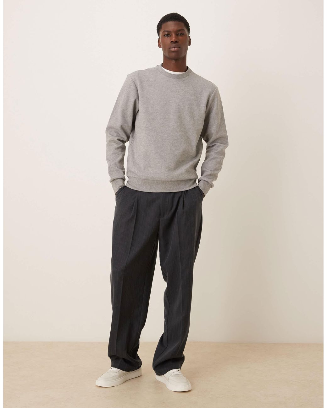 Mango Gray Oversized Sweatshirt for men
