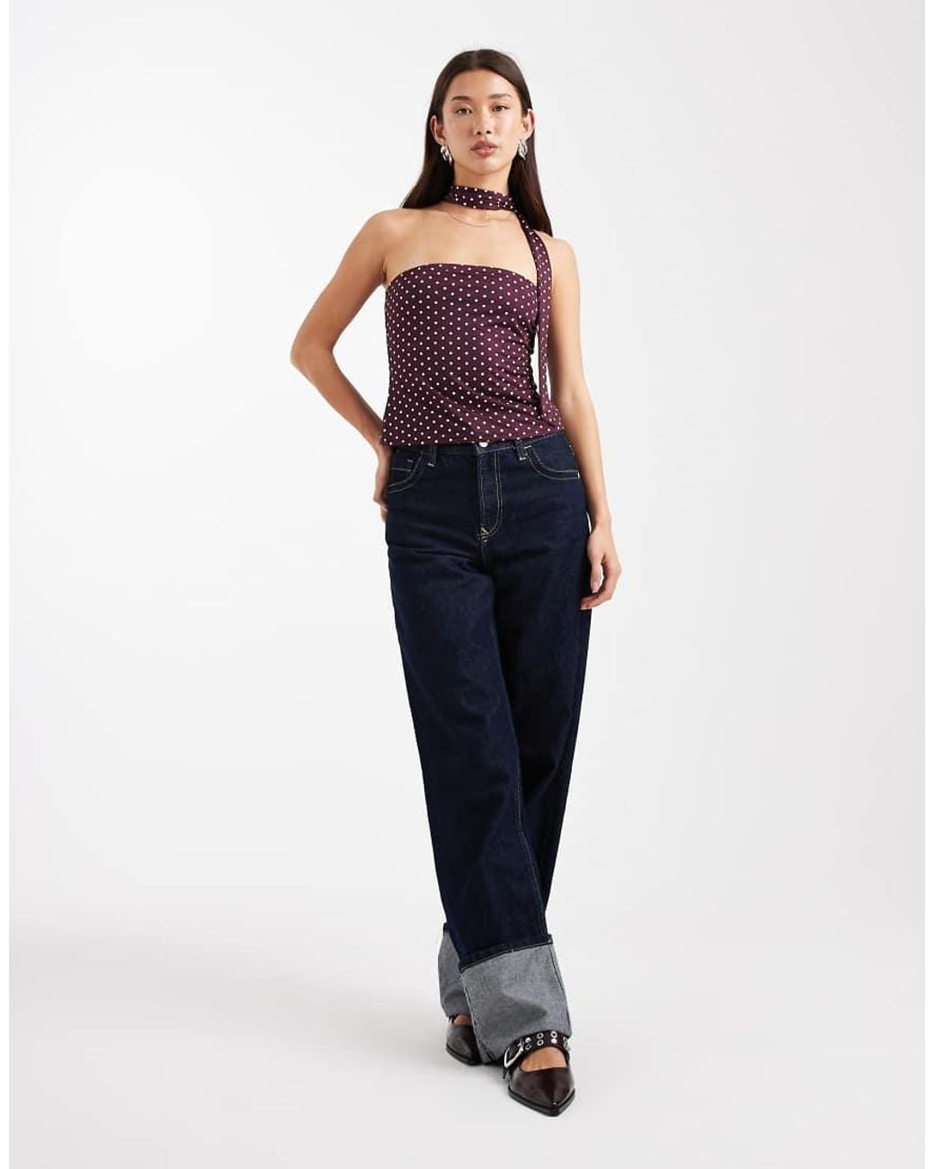 Miss Selfridge Red Bandeau Scarf Top
