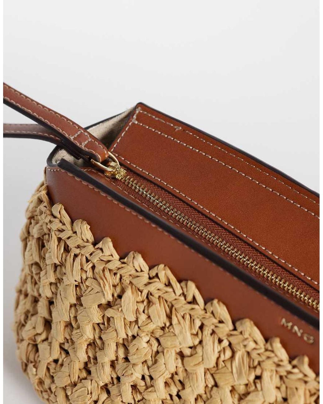 Mango Natural Raffia Pouch Bag