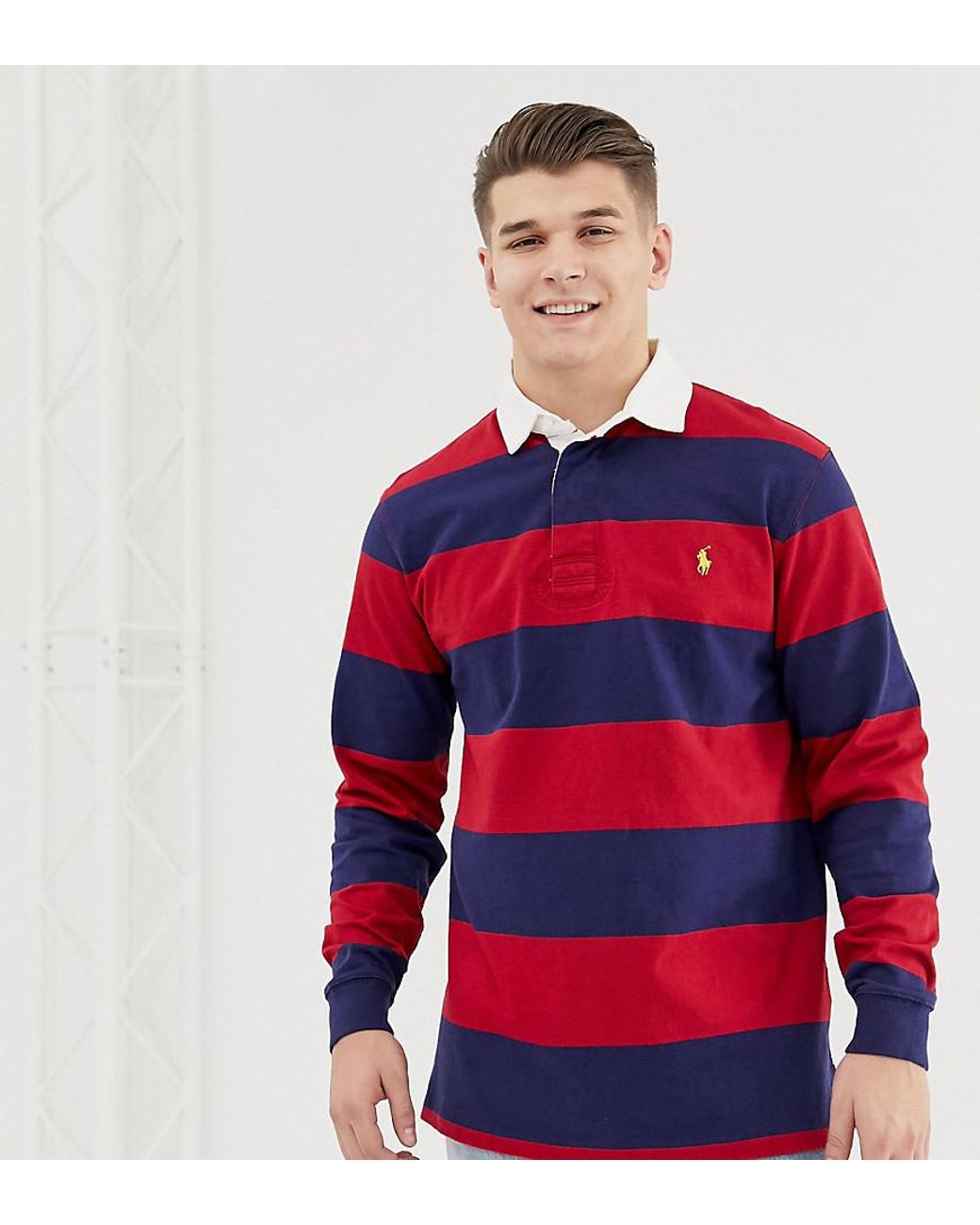 Polo Ralph Lauren The Iconic Rugby Shirt in Red for Men | Lyst Australia