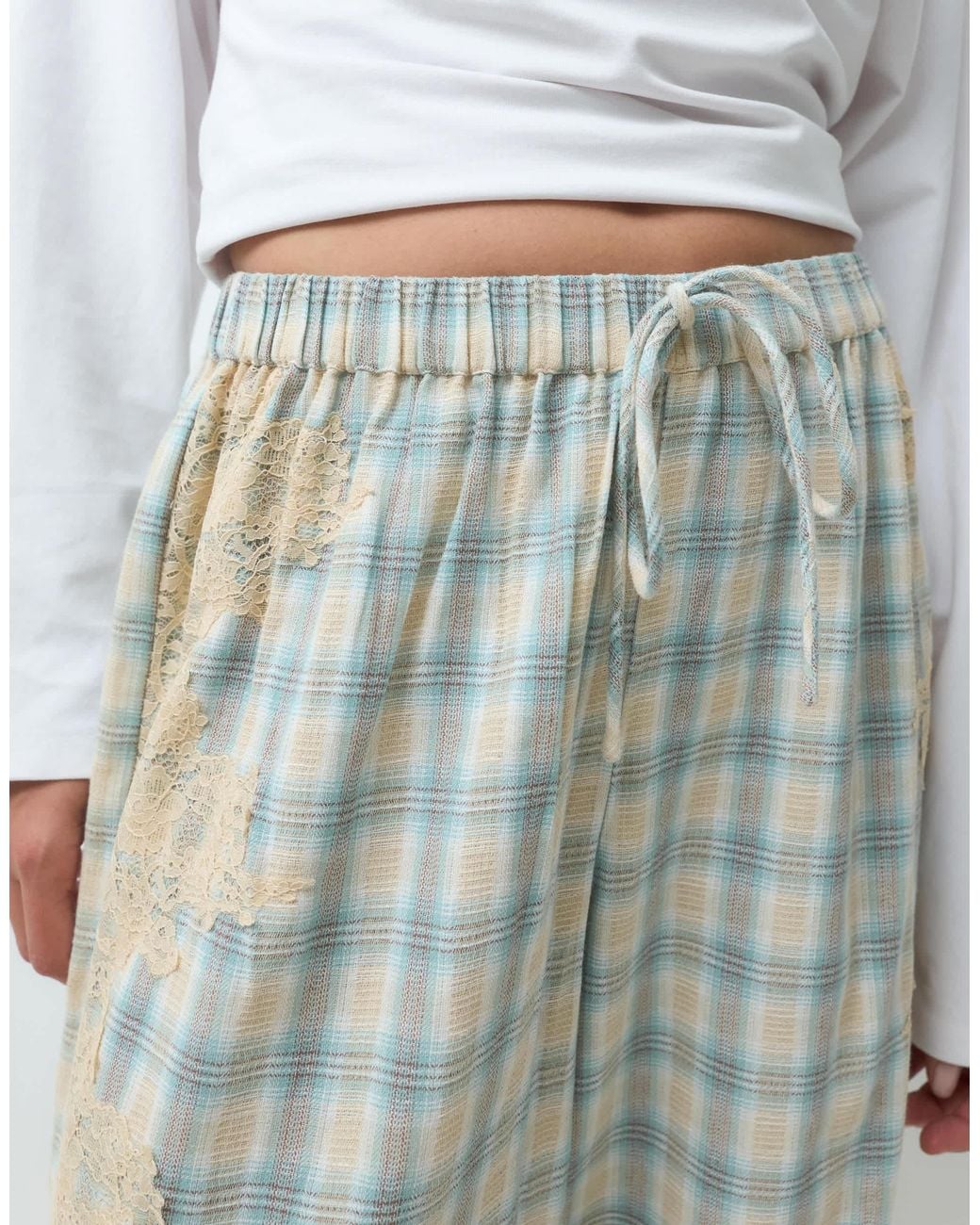 Lace Trimming Pattern Reclaimed Vintage Lace Trim Balloon Trouser in Blue | Lyst