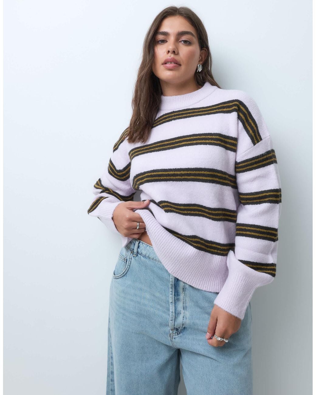 ASOS Asos Design Curve Exposed Seam Relaxed Jumper in Gray | Lyst