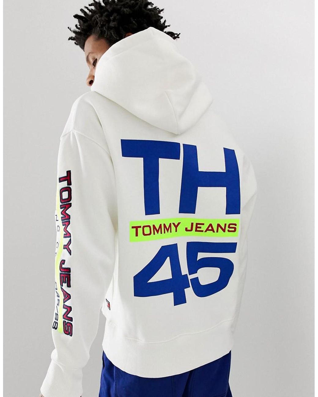 Tommy Hilfiger 90s Sailing Capsule Back And Sleeve Logo Hoodie In White for  Men | Lyst