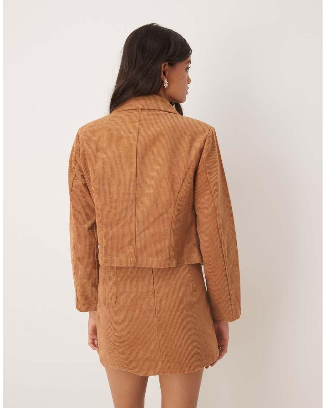 Glamorous Brown Crop Cord Jacket