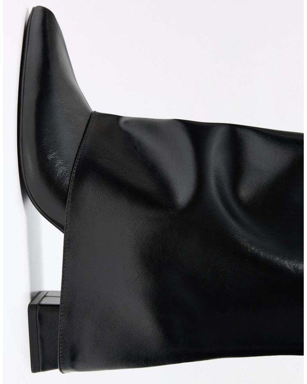 Bershka Black Trouser Heel Boots