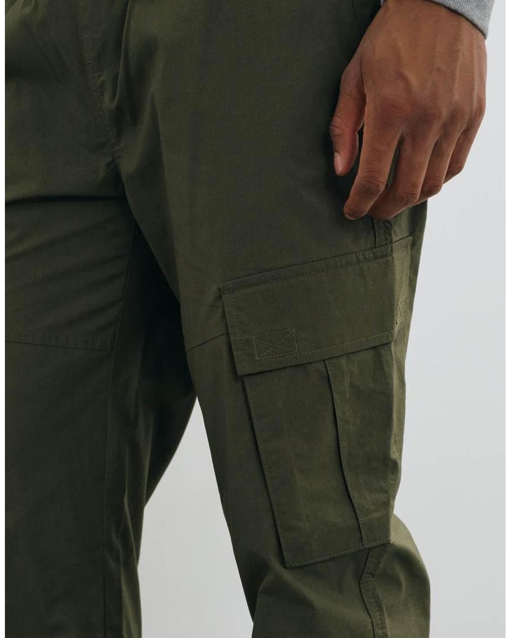 Threadbare Gray Drawstring Waist Cargo Trousers for men