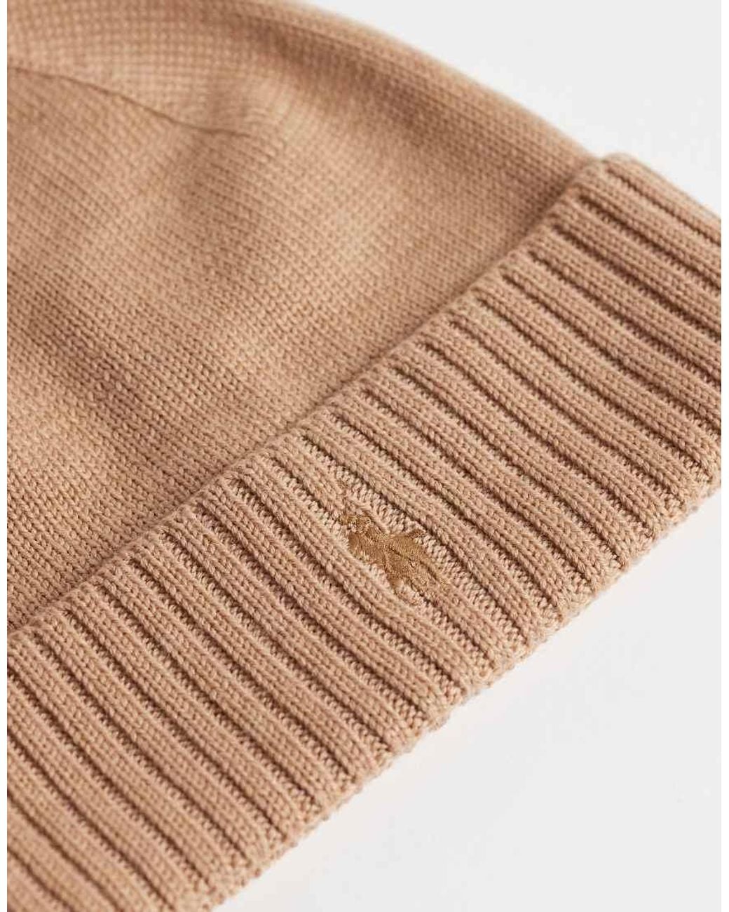 Polo Ralph Lauren Natural Icon Logo Merino Wool Knit Beanie for men
