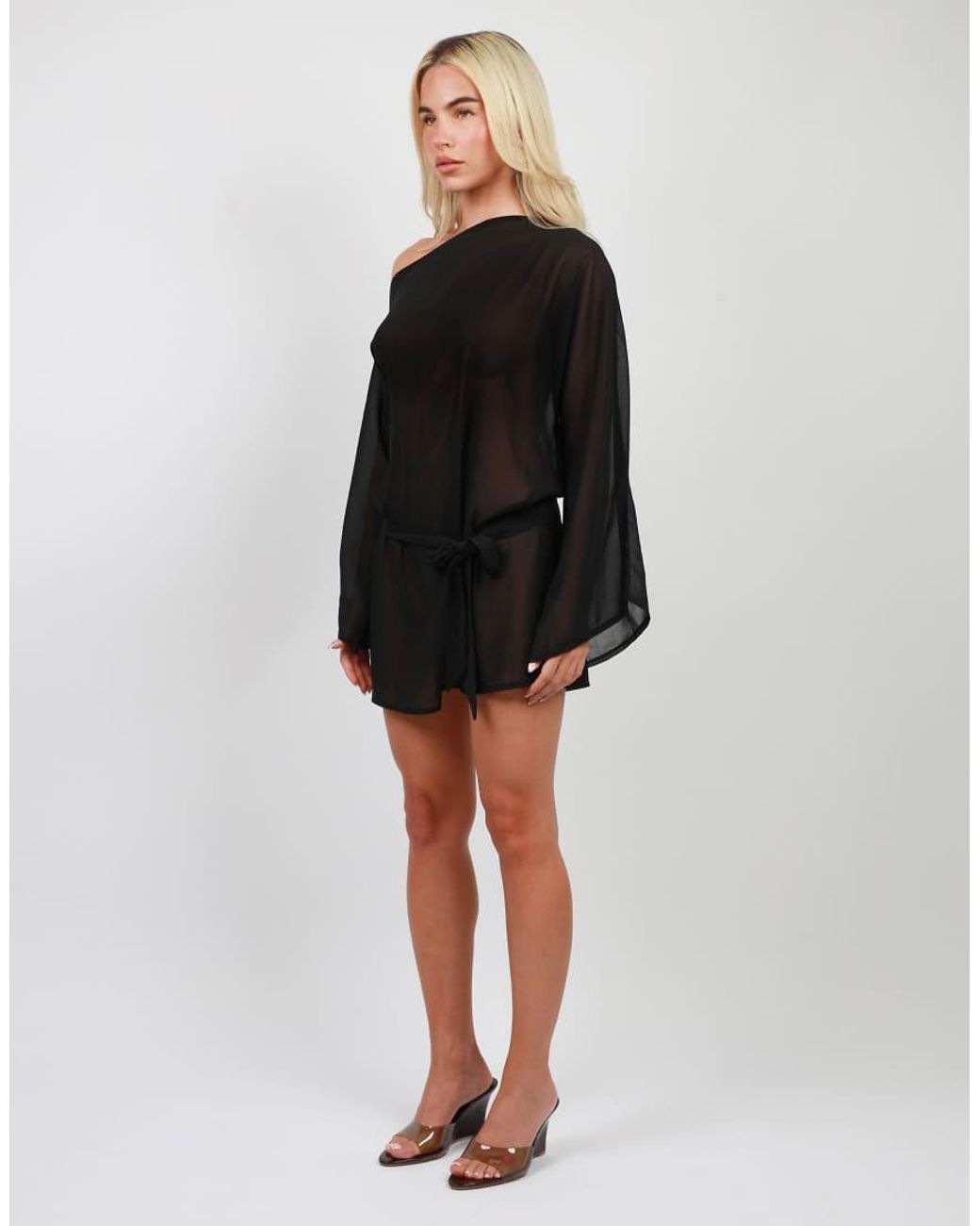 SIMMI Black Beach Chiffon Mini Dress