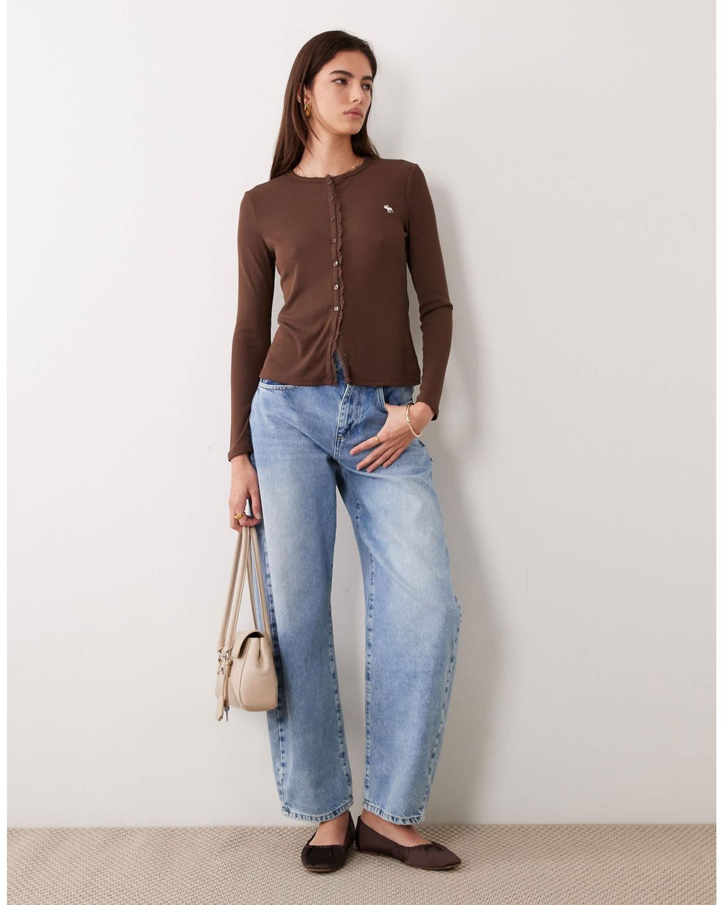 Abercrombie & Fitch Blue – geripptes oberteil