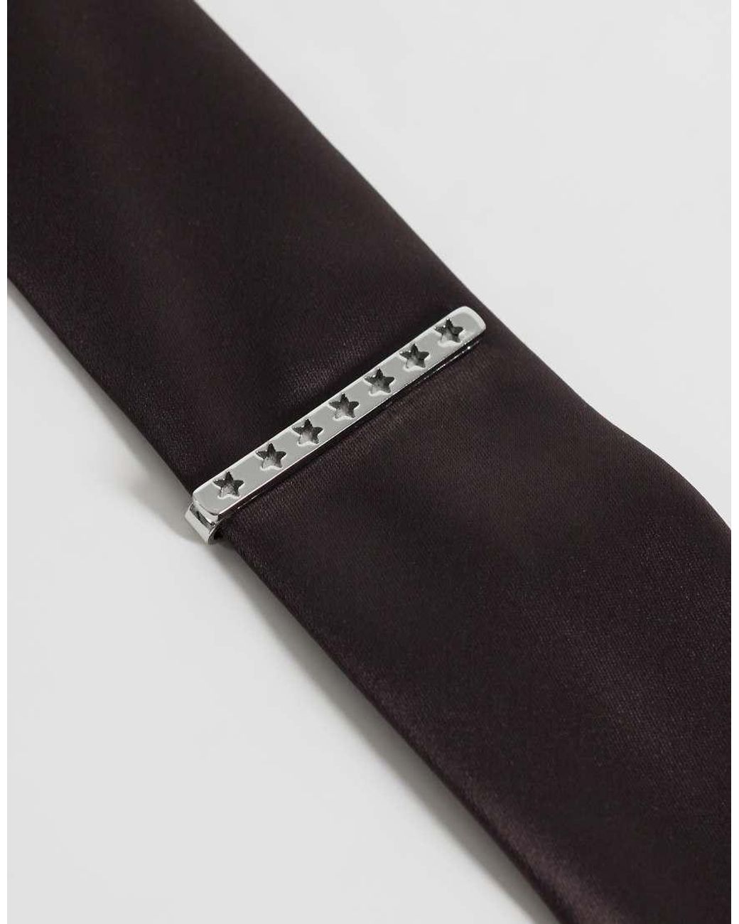 ASOS White Cut Out Star Tie Bar for men