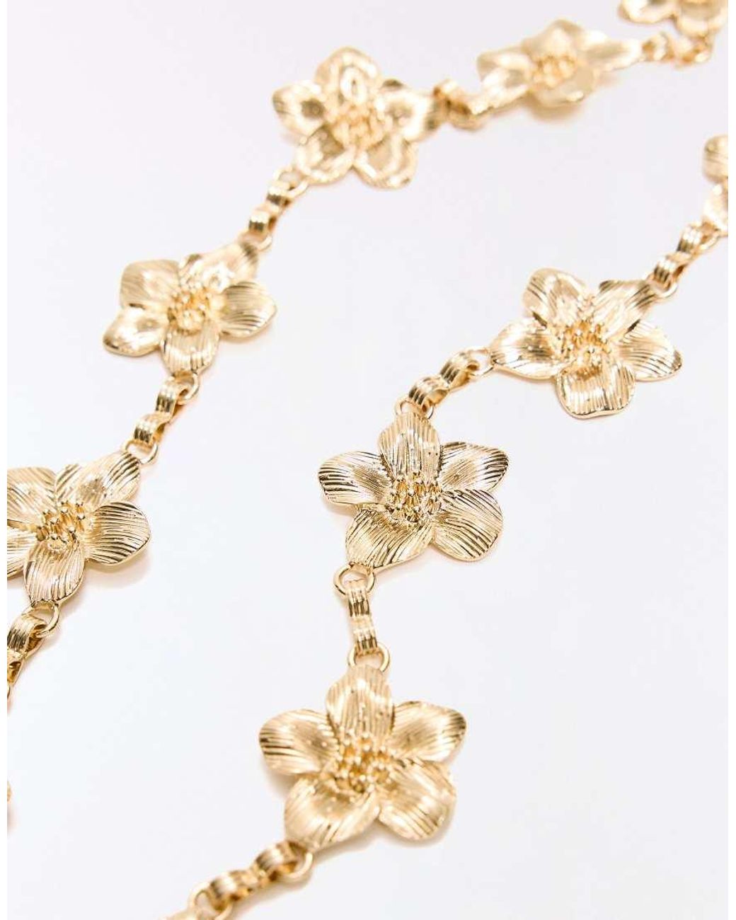 Bershka Blue Flower Chain Belt