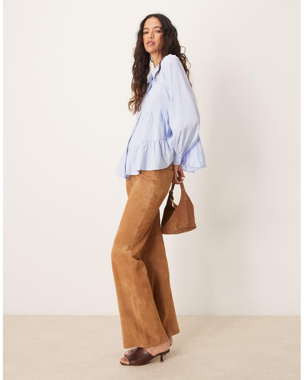 Y.A.S Blue Tiered Smock Shirt