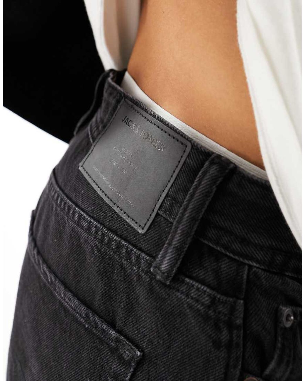 Jack & Jones Black Alex baggy Fit Rigid Jeans for men