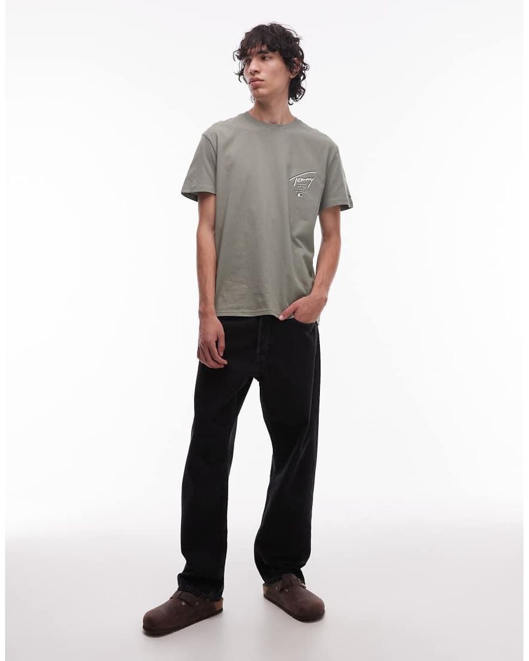 Tommy Hilfiger Gray Regular Back Print Signature T-shirt for men