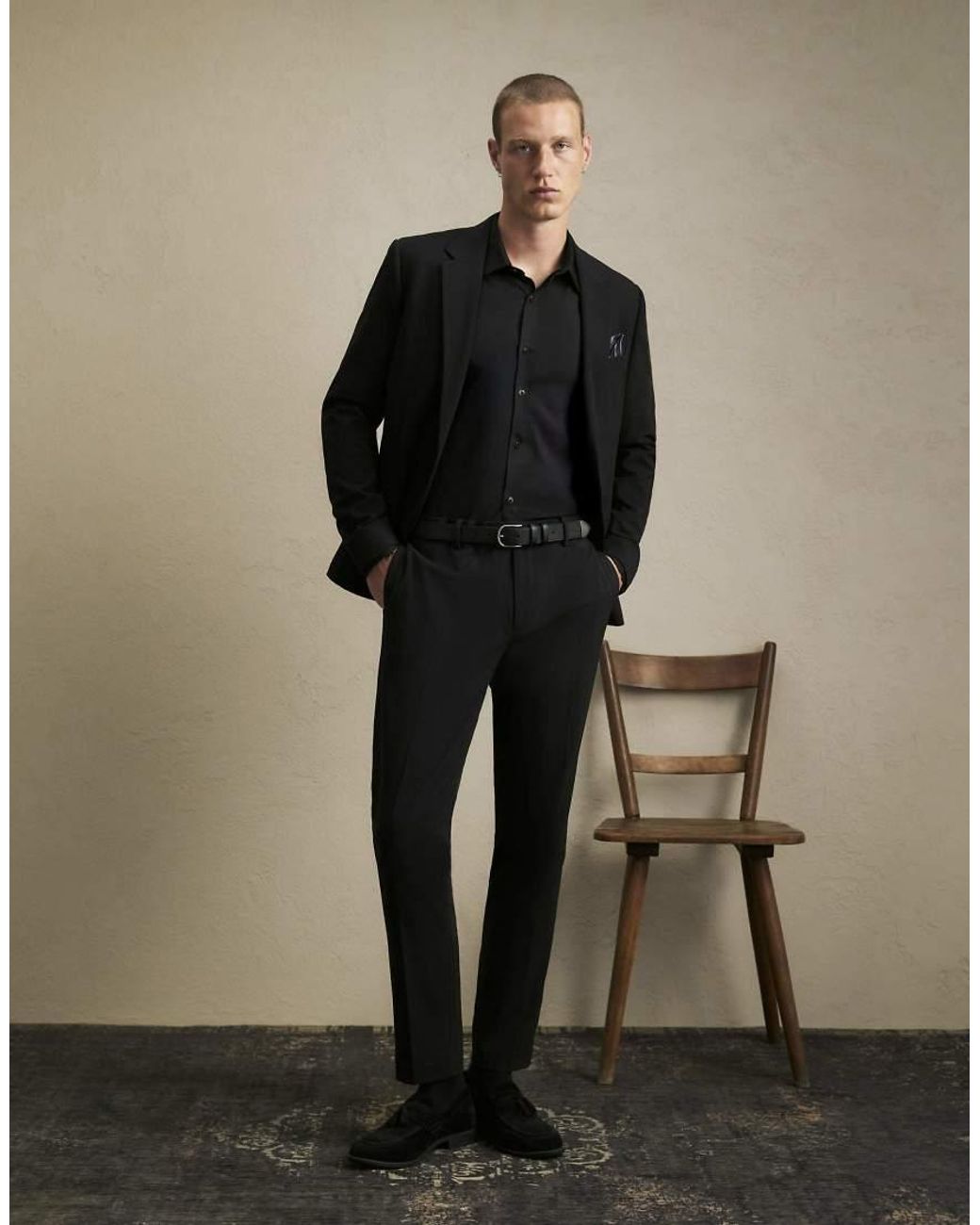 River Island Brown Skinny Fit Suit Trousers for men