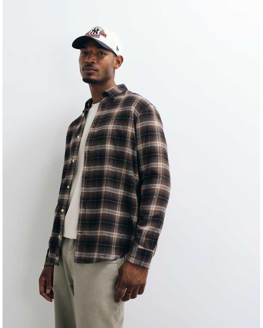 Jack & Jones Black Flannel Check Shirt for men