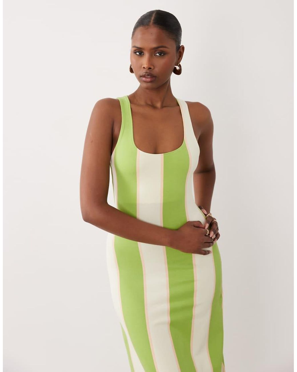 ASOS Green Scoop Neck Maxi Dress