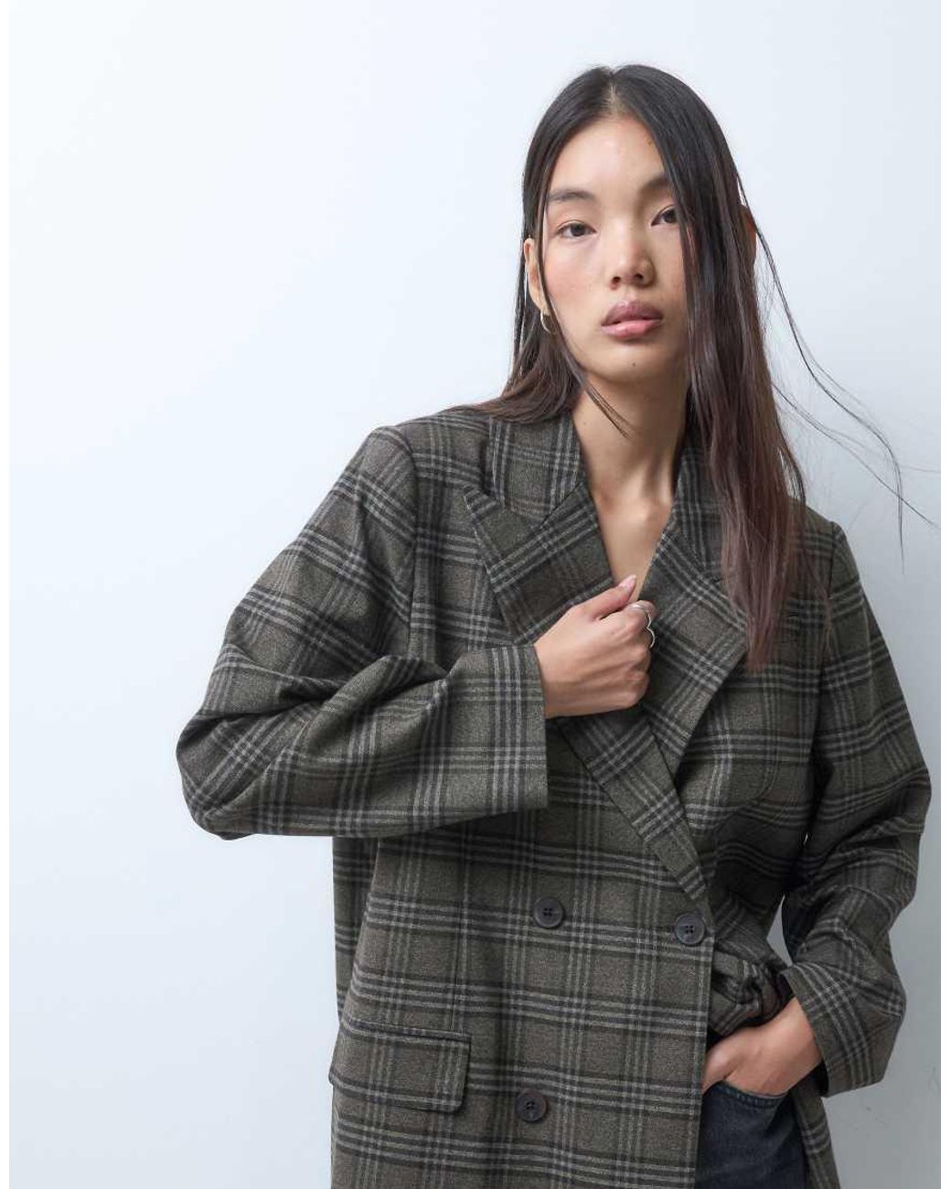 Collusion Gray Oversized Double Breasted Blazer