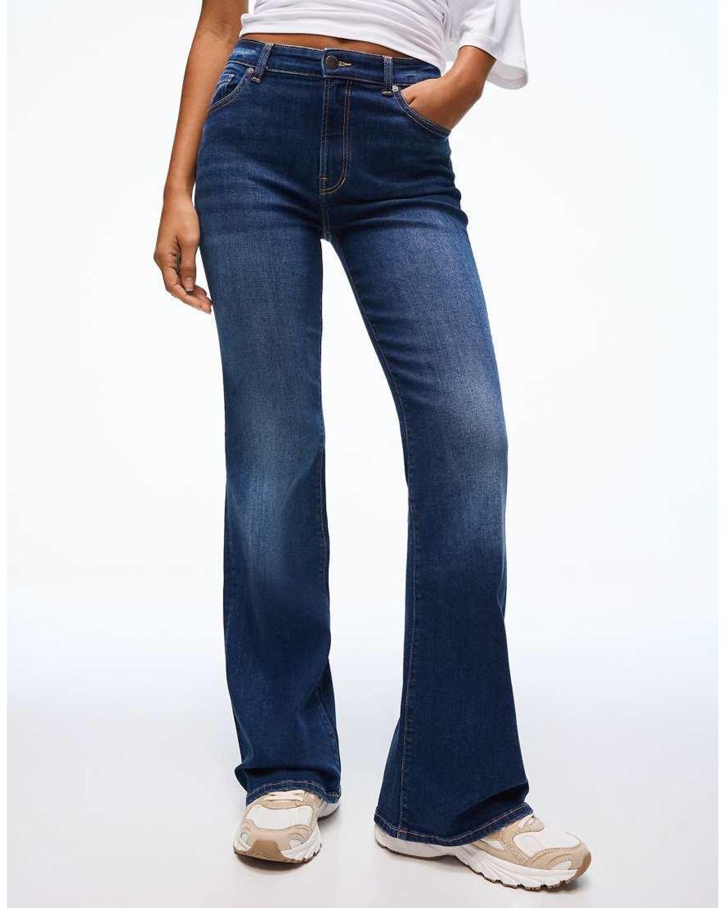 Bershka Blue Flared Jeans
