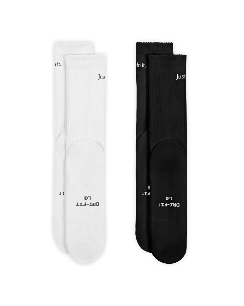 Nike White Everyday Just Do It 2 Pack Crew Socks